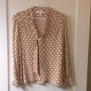 Topshop / dark peach polka dot blouse